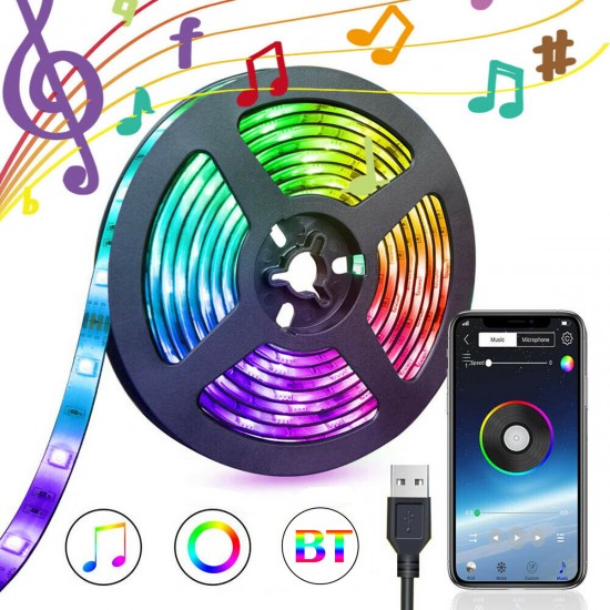 1/3/5M USB Waterpoof 5050 LED Strip Lights RGB Music Backlight bluetooth APP Remote Christmas Decorations Clearance Christmas Lights