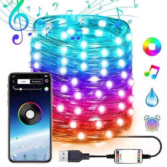 1M/5M/10M/15M/20M 16 Millions RGB Colors Christmas Tree Decoration Lights Waterproof LED String Lights with App bluetooth Remote Control