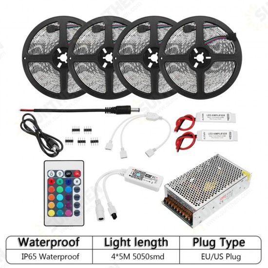 20M Waterproof SMD5050 240W Smart WiFi APP Control LED Strip Light Kit Work With Alexa AC110-240V Christmas Decorations Clearance Christmas Lights