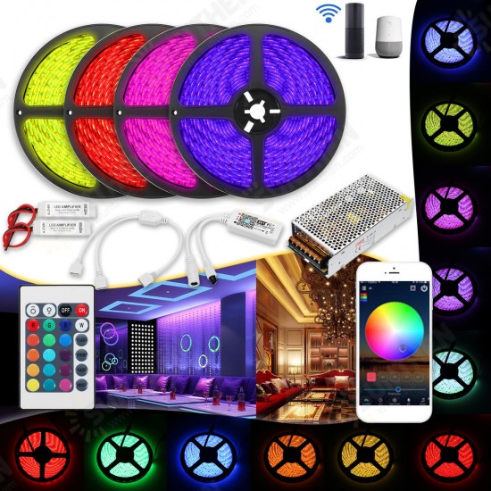 20M Waterproof SMD5050 240W Smart WiFi APP Control LED Strip Light Kit Work With Alexa AC110-240V Christmas Decorations Clearance Christmas Lights