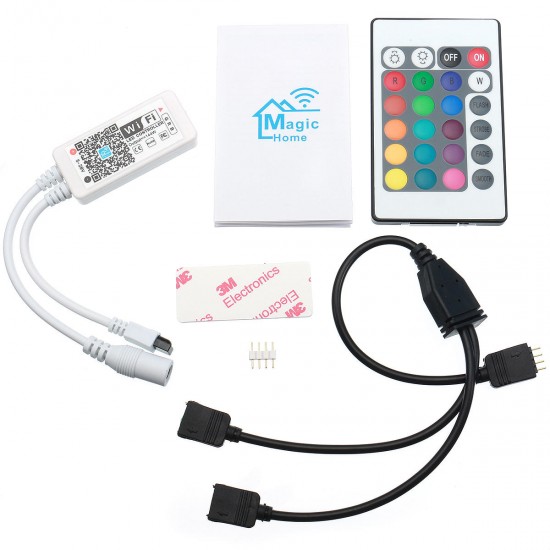 2*5M IP65 SMD2835 Flexible RGB LED Strip Light Smart WIFI Controller Alexa APP Control Kit DC12V