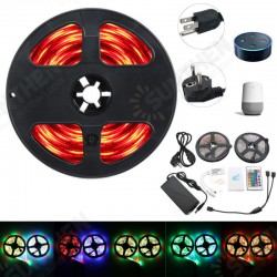 2*5M IP65 SMD2835 Flexible RGB LED Strip Light Smart WIFI Controller Alexa APP Control Kit DC12V