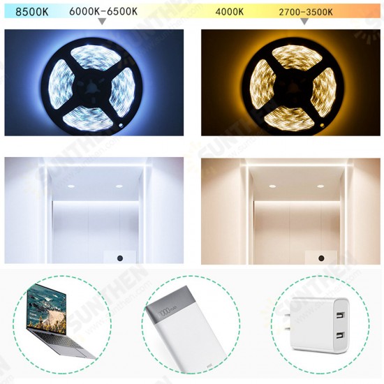 2835 Led Strip Lights USB 5V Intelligent Hand Wave Sensor Stick Light Cabinet Closet TV Back Setting