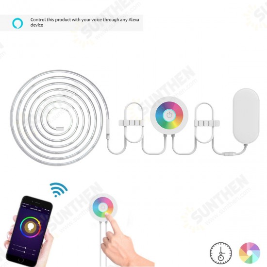 2M Waterproof SMD5050 RGB Smart WIFI LED Strip Light Work With Alexa Echo Voice Control DC12V