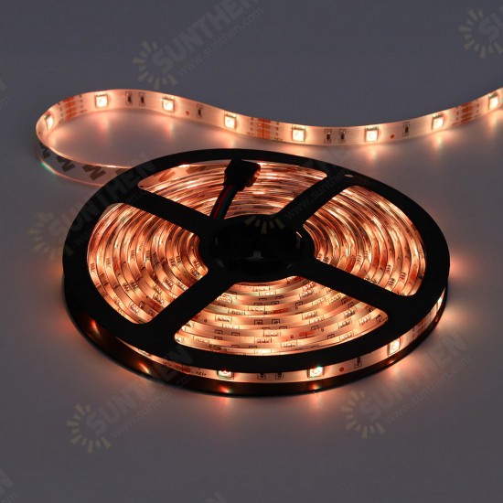 2PCS 5M 5050 SMD RGB Waterproof LED Strip Lights + Wifi Alexa Amazon Controller + DC12V Power Supply