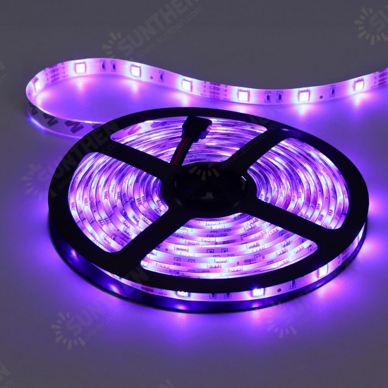 2PCS 5M 5050 SMD RGB Waterproof LED Strip Lights + Wifi Alexa Amazon Controller + DC12V Power Supply