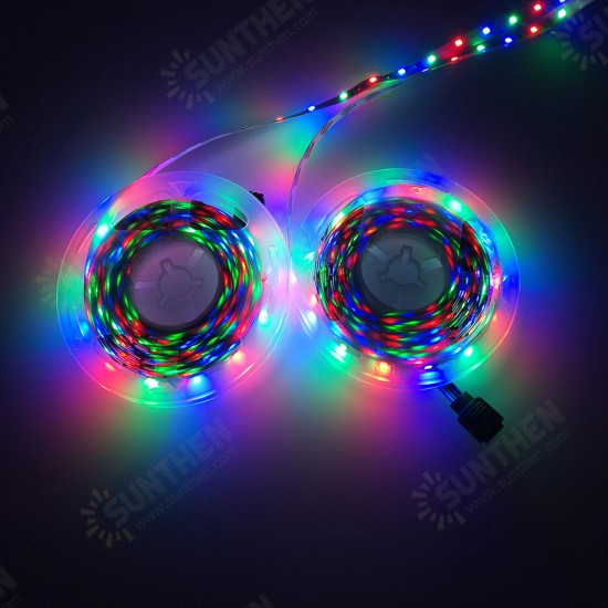 2PCS 5M RGB LED Strip Light SMD5050/2835 DC12V Non-waterproof Flexible Tape Lamp+Remote Control+Power Adapter