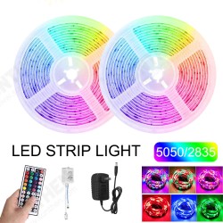 2PCS 5M RGB LED Strip Light SMD5050/2835 DC12V Non-waterproof Flexible Tape Lamp+Remote Control+Power Adapter 2PCS 5M RGB LED Strip Light SMD5050/2835 DC12V Non-waterproof Flexible Tape Lamp+Remote Control+Power Adapter