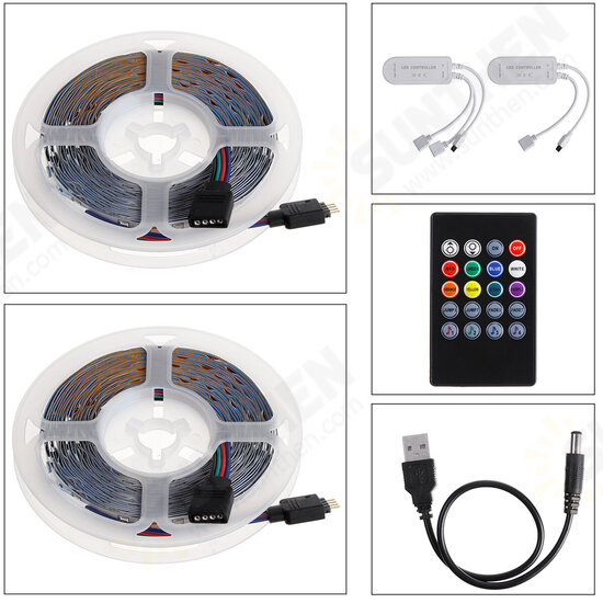 32.8/16.4FT 3528 RGB 300 LED Strip Light bluetooth Music Sound Activated+Remote