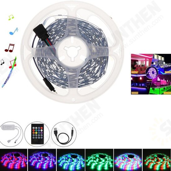 32.8/16.4FT 3528 RGB 300 LED Strip Light bluetooth Music Sound Activated+Remote