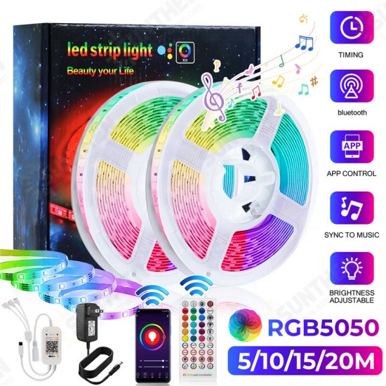 5/10/15/20M RGB LED Light Strip with 40Key Remote Control Cuttable Party Christmas 18LED/1M