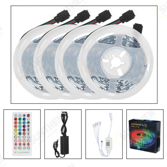 5/10/15/20M RGB LED Light Strip with 40Key Remote Control Cuttable Party Christmas 18LED/1M