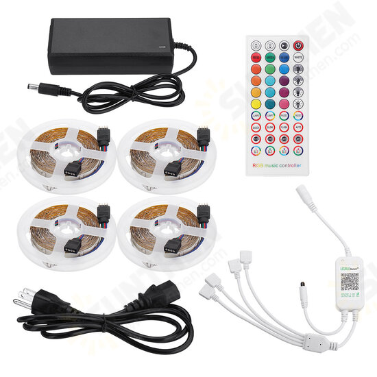 5/10/15/20M RGB LED Light Strip with 40Key Remote Control Cuttable Party Christmas 60LED/1M