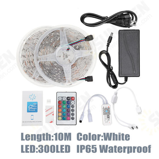 5M 10M IP65 IP20 Color Changeable WiFi Smart LED Strip Light+24Keys IR Remote Control+Adapter+Controller Christmas Decorations Clearance Lights