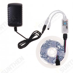 5M 5050SMD Non-waterproof RGB LED Strip Light with 24Keys Remote Control Support Alexa Google Home Christmas Decorations Clearance Christmas Lights