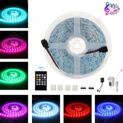 5M DC12V 5050 Dimmable Music Control RGB LED Strip Light TV Backlighting+20Keys Remote Control for Home Decor 5M DC12V 5050 Dimmable Music Control RGB LED Strip Light TV Backlighting+20Keys Remote Control for Home Decor