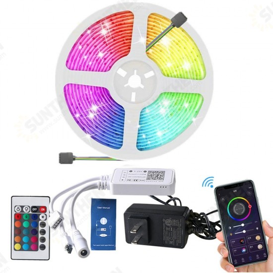 5M bluetooth LED Strip Light Music Control RGB TV Backlight Tape Lamp Work with Homekit Amazon Alexa Google Assistant