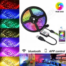 5V USB LED Strip Lights 5050 RGB Bluetooth APP Control Dimmable TV Back Lighting Smart Strips 5V USB LED Strip Lights 5050 RGB Bluetooth APP Control Dimmable TV Back Lighting Smart Strips