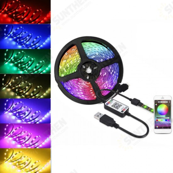 5V USB LED Strip Lights 5050 RGB Bluetooth APP Control Dimmable TV Back Lighting Smart Strips