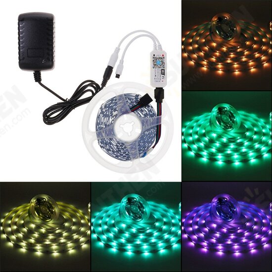 7.5M Non-waterproof WiFi APP RGB 5050SMD LED Strip Light Kit+24 Key Remote Control for Alexa Google Home Christmas Decorations Clearance Lights