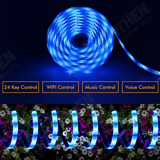 5M 10M IP66 5050 RGB WiFi APP Smart LED Strip Light with IR Remote Controller Work With Alexa Google Christmas Decorations Clearance Christmas Lights