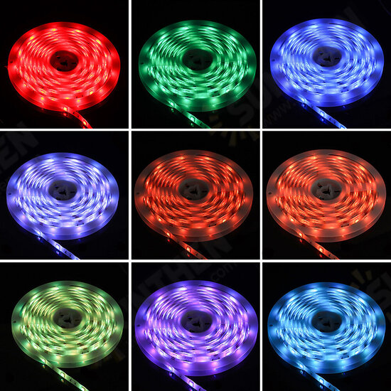 BW-LT34 5M WiFi RGB Music LED Strip Kit+EU/US Plug+40 keys IR Remote Control for Alexa Google Assistant Decorations Clearance Lights