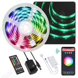 BW-LT34 5M WiFi RGB Music LED Strip Kit+EU/US Plug+40 keys IR Remote Control for Alexa Google Assistant Decorations Clearance Lights BW-LT34 5M WiFi RGB Music LED Strip Kit+EU/US Plug+40 keys IR Remote Control for Alexa Google Assistant Decorations Clearance Lights