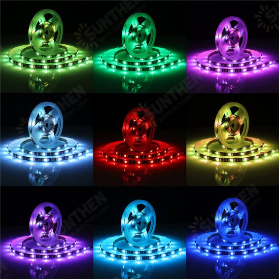 DC5V Non-waterproof 0.5m 2m 3m 5m 5050 bluetooth APP Control RGB USB LED Strip Light KTV Hotel Home Decor Christmas Decorations Clearance Lights