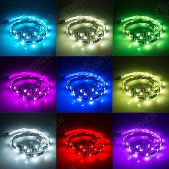 DC5V Waterproof 1M 2M 3M 4M 5M 5050 SMD USB RGB LED Strip Light bluetooth Control Bar TV Computer Backlighting