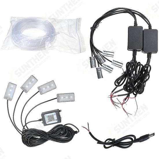 Full Car 8M RGB Ambient Fiber Optic Atmosphere Light Interior Light Wireless