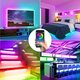 5M/10M LED Strip Lights 5050 RGB Changing Under Cabinet Kitchen TV Bluetooth Remote Control UK Plug