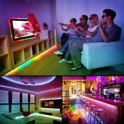 LED Strips Lights 10m RGB 300 5050SMD bluetooth APP Music Speaker IP67 Waterproof Color Changing Rope Lights with Remote Adhesive Full Kit LED Strips Lights 10m RGB 300 5050SMD bluetooth APP Music Speaker IP67 Waterproof Color Changing Rope Lights with Remote Adhesive Full Kit