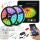 LED Strips Lights 10m RGB 300 5050SMD bluetooth APP Music Speaker IP67 Waterproof Color Changing Rope Lights with Remote Adhesive Full Kit