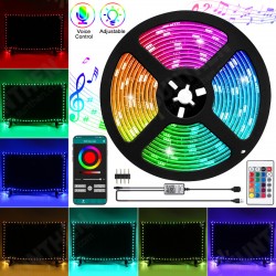 RGB LED Light Strip bluetooth APP+Remote+Voice Control Ceiling 5050 Background