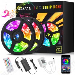 RGB Led Strip Lights 10m App-Controlled & Music Sync 5050 Flexible Color Changing 44 Keys IR Remote Party Bar DIY Decoration Christmas Lights RGB Led Strip Lights 10m App-Controlled & Music Sync 5050 Flexible Color Changing 44 Keys IR Remote Party Bar DIY Decoration Christmas Lights