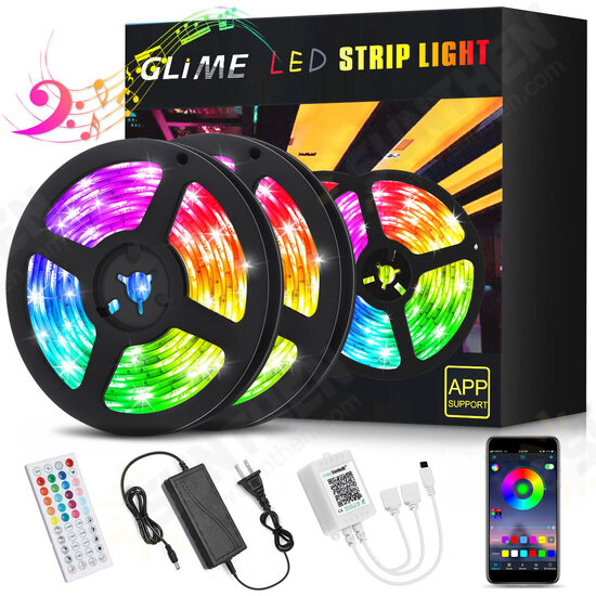 RGB Led Strip Lights 10m App-Controlled & Music Sync 5050 Flexible Color Changing 44 Keys IR Remote Party Bar DIY Decoration Christmas Lights