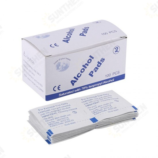 100pcs 75% Alcohol Disinfecting Wipes Disinfection Watch Screen Disinfection Cleaning Wet Wipes