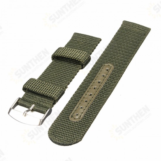 18/20/22/24mm Waterproof Watch Band Mens Army Military Nylon Canvas Wrist Bracelet Strap Replacement