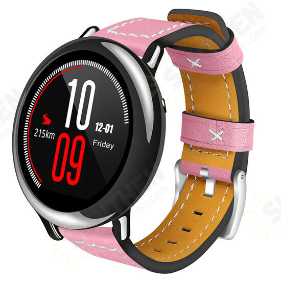 20mm Colorful Leather Strap Replacement Watch Band for Amazfit BIP Youth