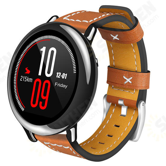 20mm Colorful Leather Strap Replacement Watch Band for Amazfit BIP Youth