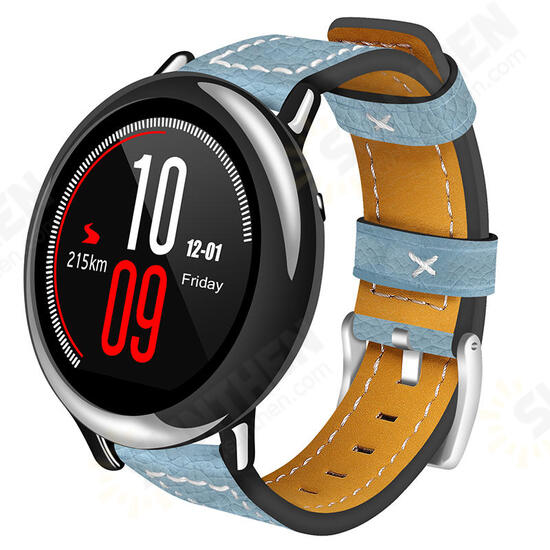 20mm Colorful Leather Strap Replacement Watch Band for Amazfit BIP Youth