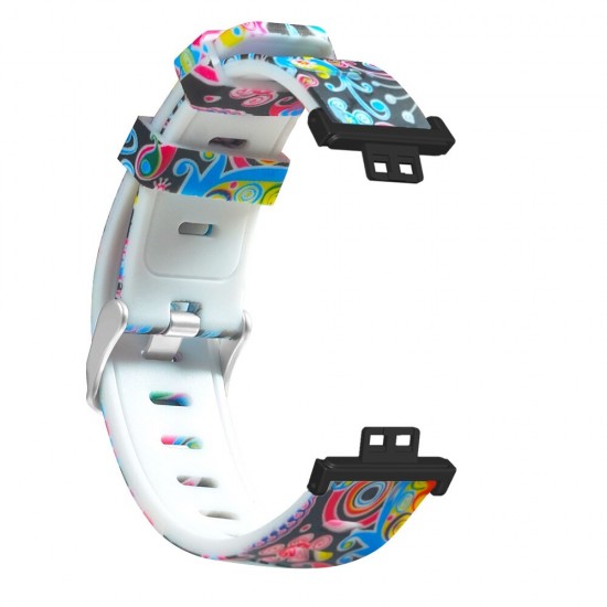 20mm Fashion Painted Silicone Watch Strap Metal Cap Watch Band for HUWatch FIT