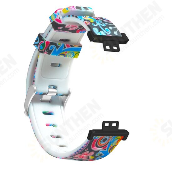 20mm Fashion Painted Silicone Watch Strap Metal Cap Watch Band for HUWatch FIT