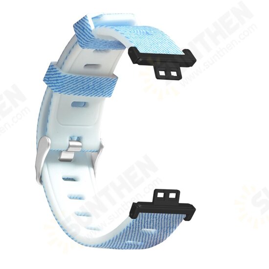 20mm Fashion Painted Silicone Watch Strap Metal Cap Watch Band for HUWatch FIT