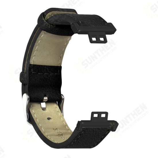 20mm Soft Retro Texture Leather Watch Strap Watch Band for HUWATCH FIT