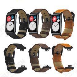 20mm Soft Retro Texture Leather Watch Strap Watch Band for HUWATCH FIT