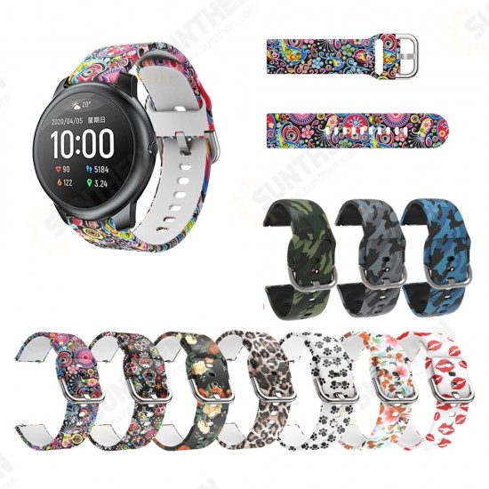 22mm Colorful Pattern Watch Band Watch Strap for Solar BW-HL3 BW-AT1