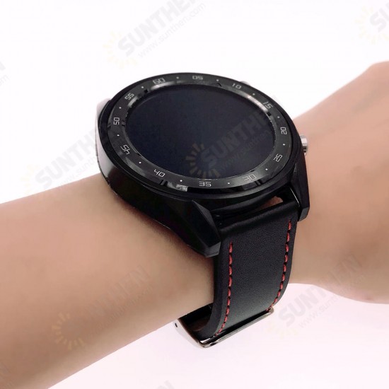 22mm Red Thread Single Leather Strap Watch Band for HuWatch GT Active Elegant 22mm Red Thread Single Leather Strap Watch Band for HuWatch GT Active Elegant