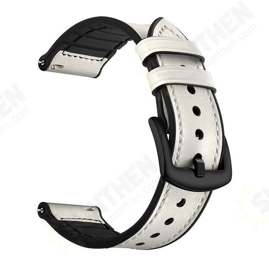 22mm Silica gel Inside External Leather Watch Band Watch Strap for Xiaomi Amazfit 2 Non-original 22mm Silica gel Inside External Leather Watch Band Watch Strap for Xiaomi Amazfit 2 Non-original