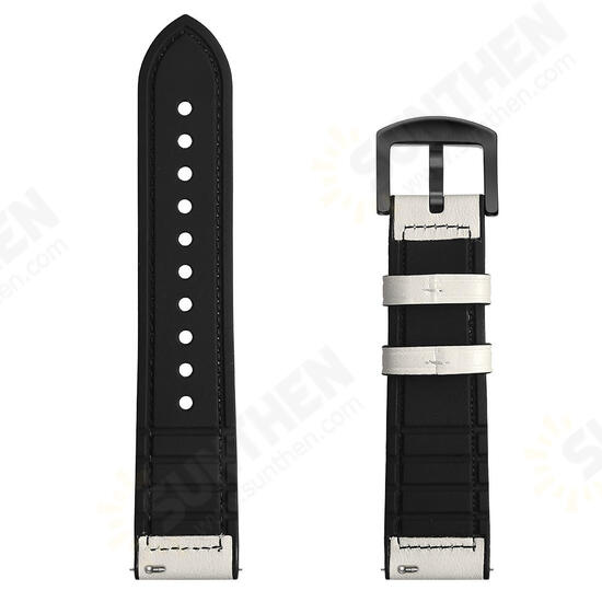 22mm Silica gel Inside External Leather Watch Band Watch Strap for Xiaomi Amazfit 2 Non-original 22mm Silica gel Inside External Leather Watch Band Watch Strap for Xiaomi Amazfit 2 Non-original